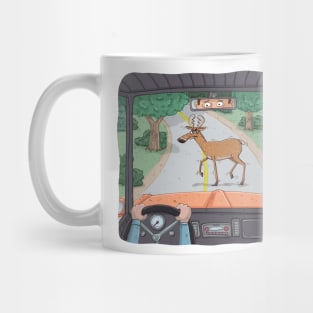 Deer Crossing with Attitude sign Mug